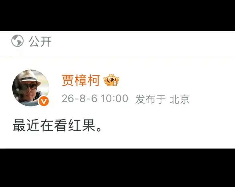 公开贾樟柯26-8-610:00发布于北京最近在看红果。