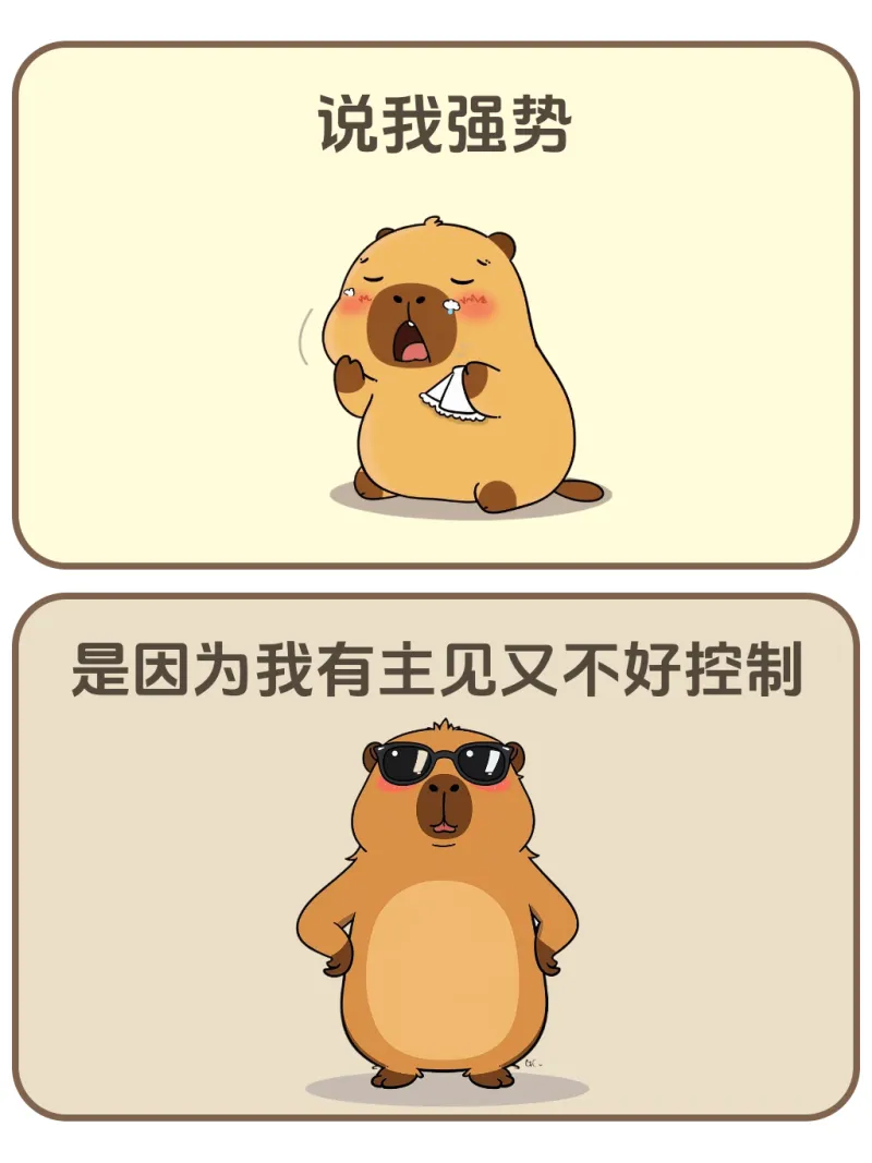 说我很强势，是因为我有主见又不好控制。