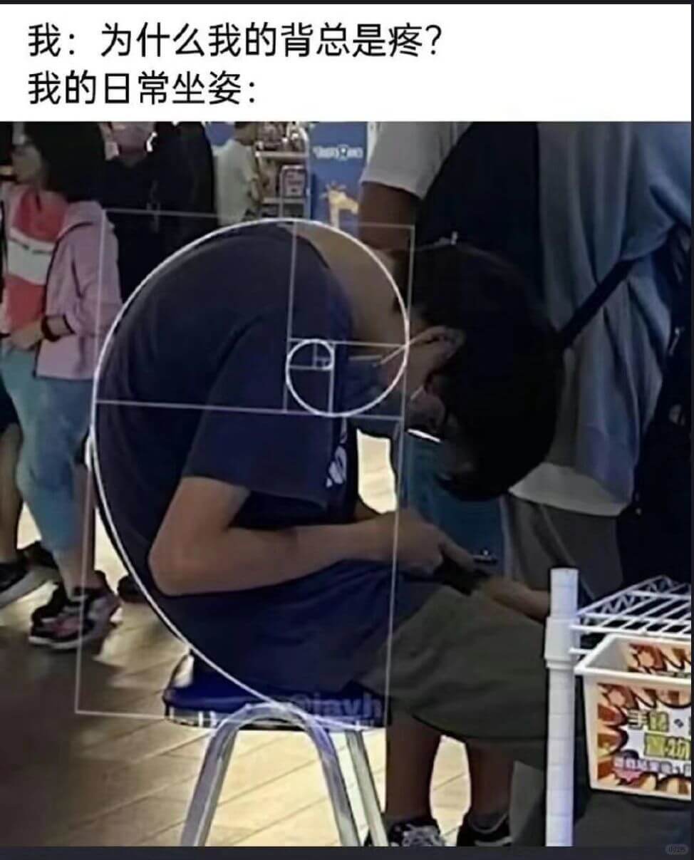 我:为什么我的背总是疼?我的日常坐姿:手机