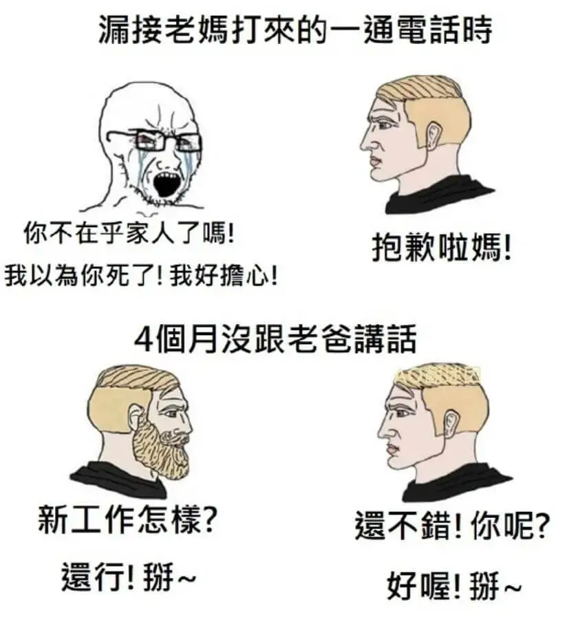 漏接老媽打來的一通電話時你不在乎家人了嗎！我以為你死了！我好