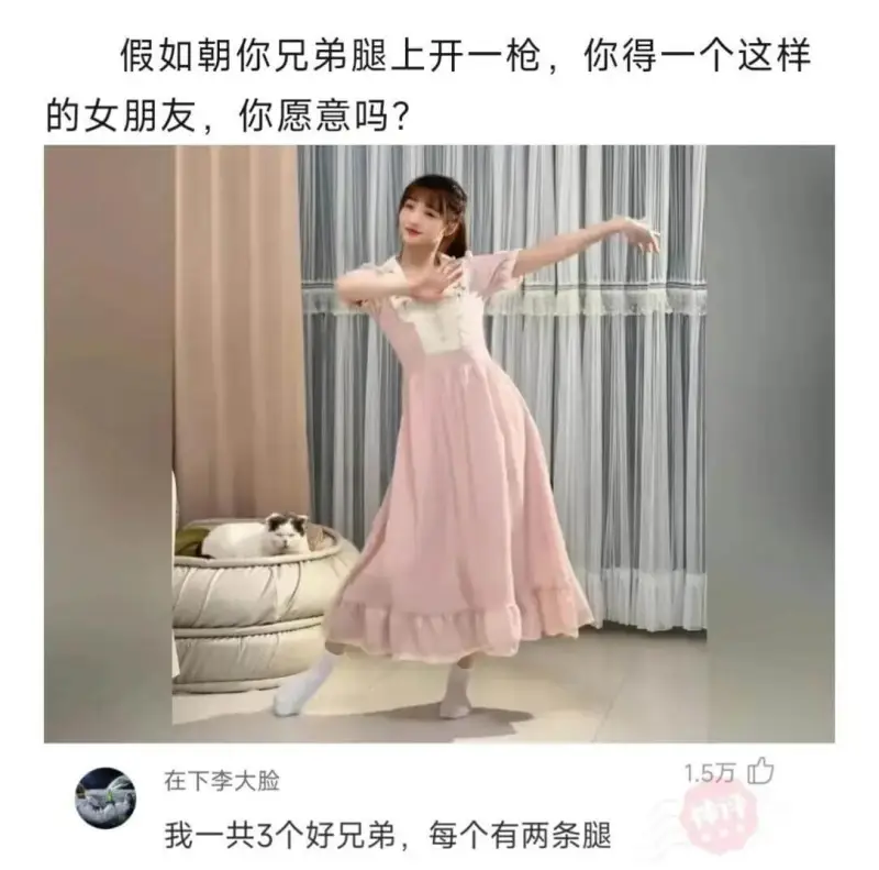 假如朝你兄弟腿上开一枪，你得一个这样的女朋友，你愿意吗？在下