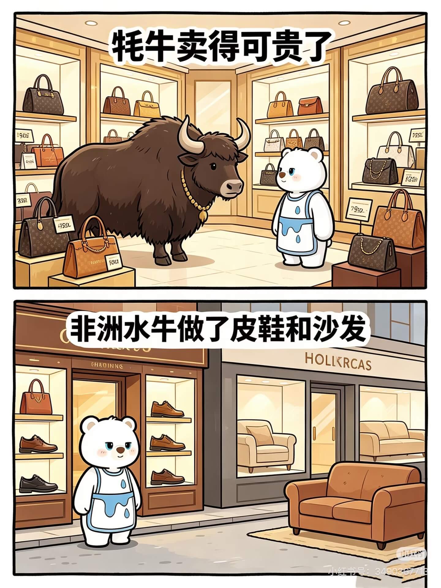 牦牛卖得可贵了非洲水牛做了皮鞋和沙发HOLIKRCASCHA