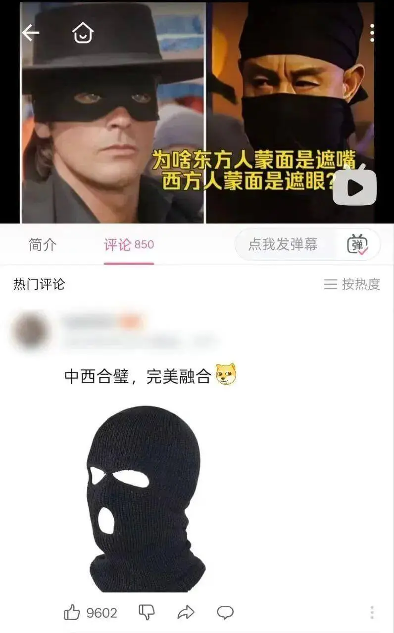 为啥东方人蒙面是遮嘴，西方人蒙面是遮眼？简介评论850点我发