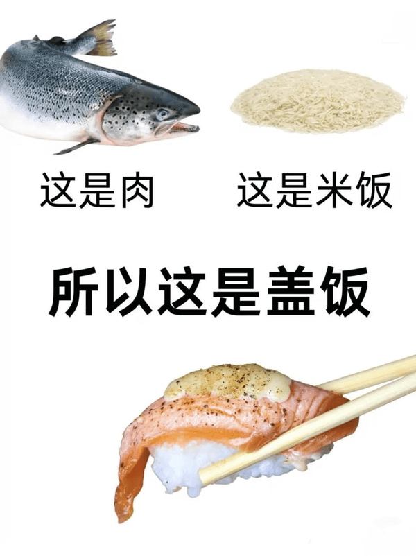这是肉这是米饭所以这是盖饭
