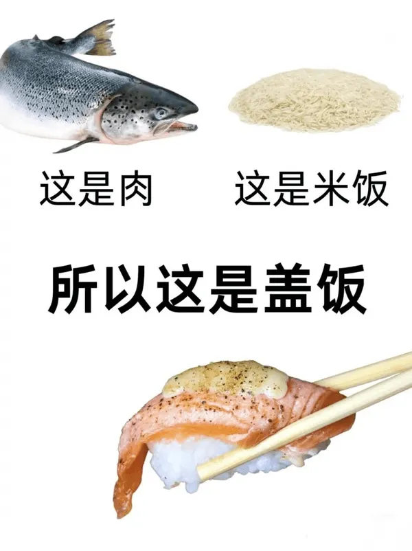 这是肉这是米饭所以这是盖饭