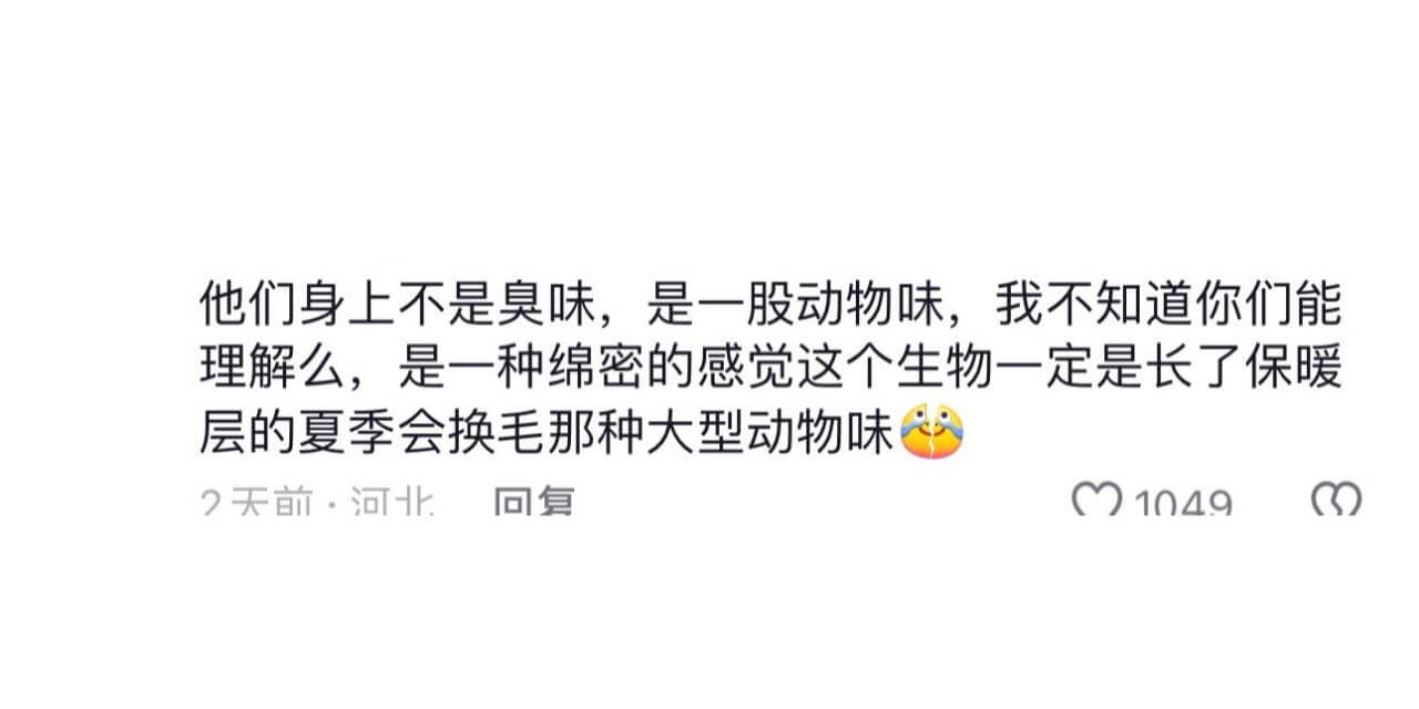 他们身上不是臭味，是一股动物味，我不知道你们能理解么，是一种