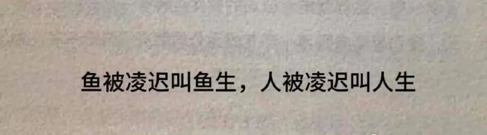 鱼被凌迟叫鱼生，人被凌迟叫人生