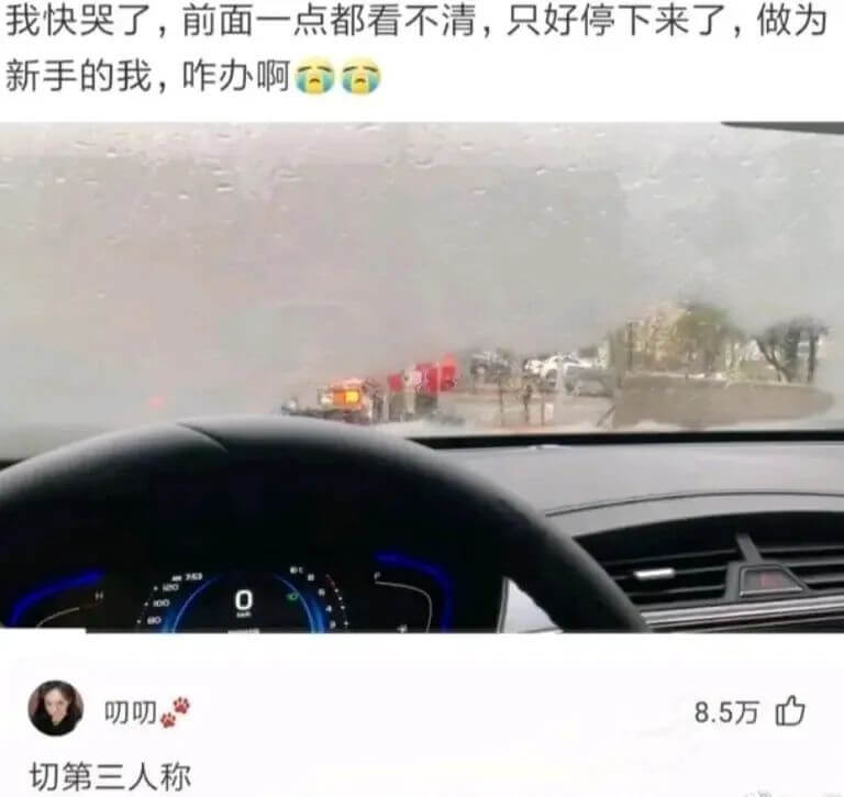 我快哭了，前面一点都看不清，只好停下来了。作为新手的我，咋办