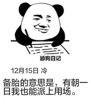 舔狗日记12月15日冷备胎的意思是，有朝一日我也能派上用场。