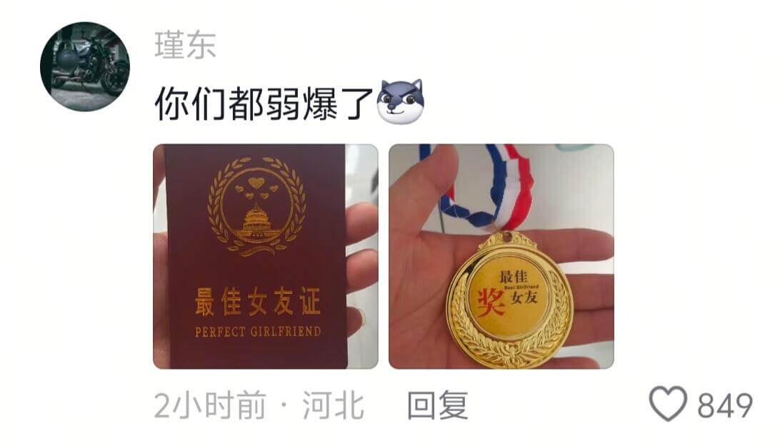 瑾东你们都弱爆了最佳最佳女友证奖女友PERFECTGIRLF