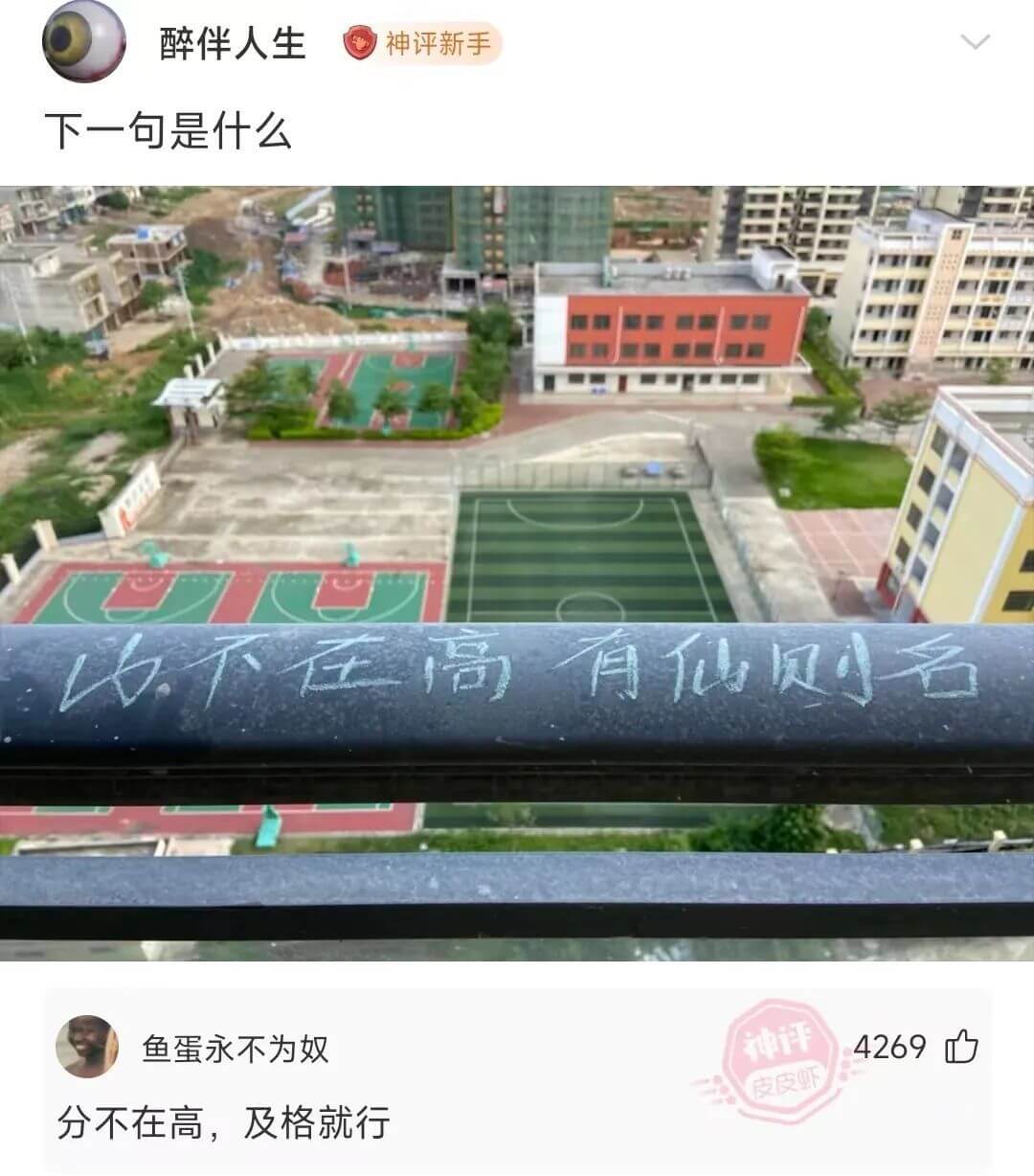 下一句是什么以不在高有仙则名鱼蛋永不为奴4269分不在高，及