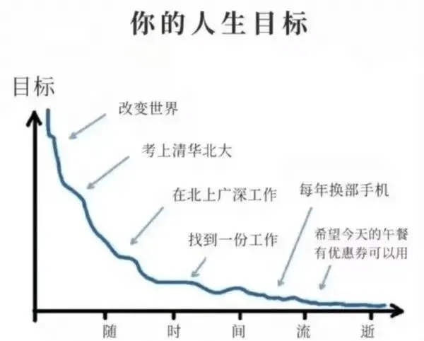 你的人生目标改变世界考上清华北大在北上广深工作每年换部手机找