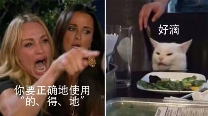 好滴，你要正确地使用的、得、地。