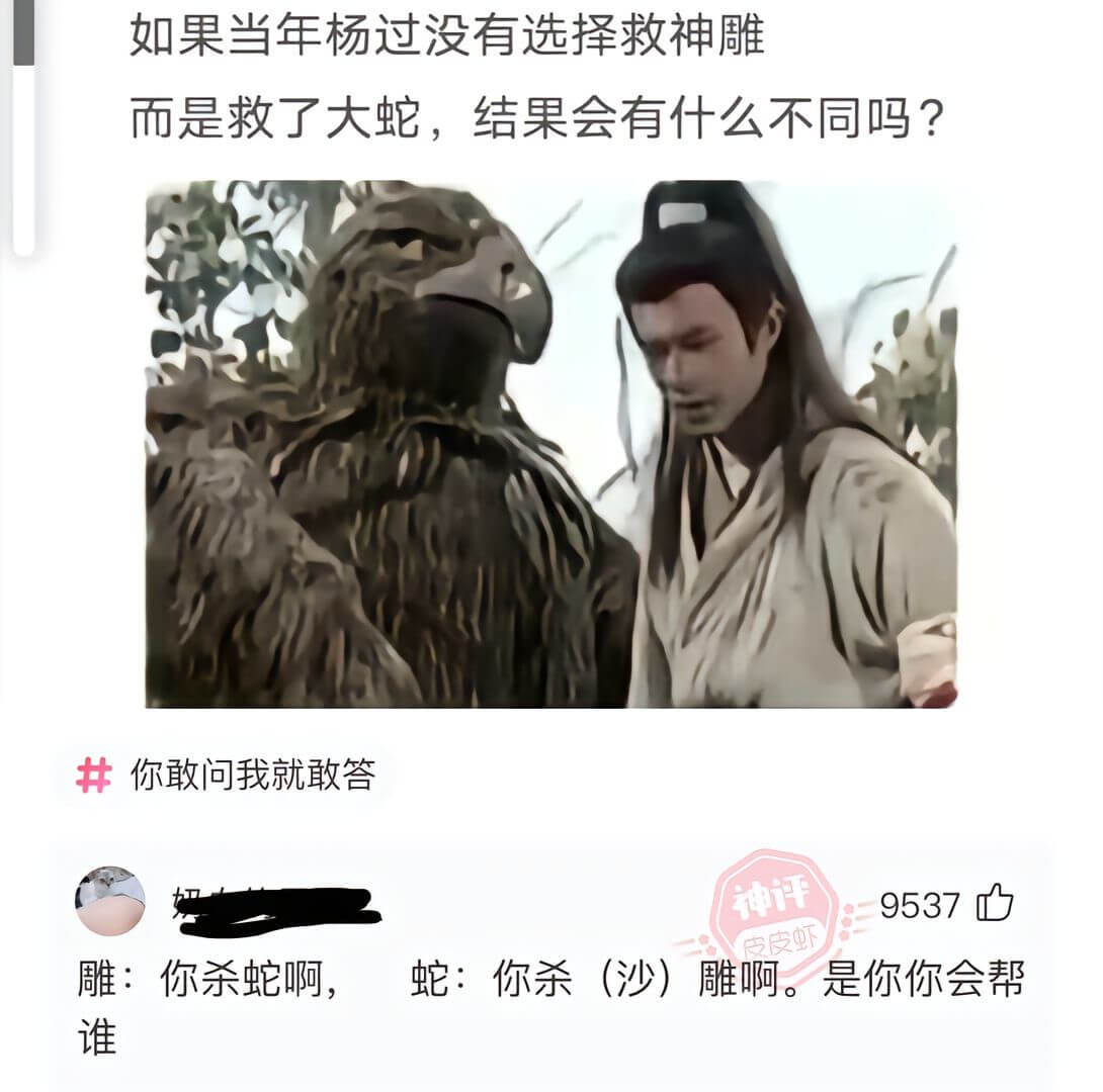 如果当年杨过没有选择救神雕而是救了大蛇，结果会有什么不同吗？