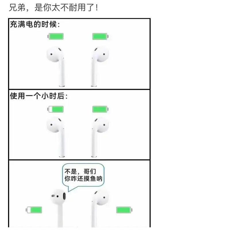 兄弟，是你太不耐用了！充满电的时候：使用一个小时后：不是，哥