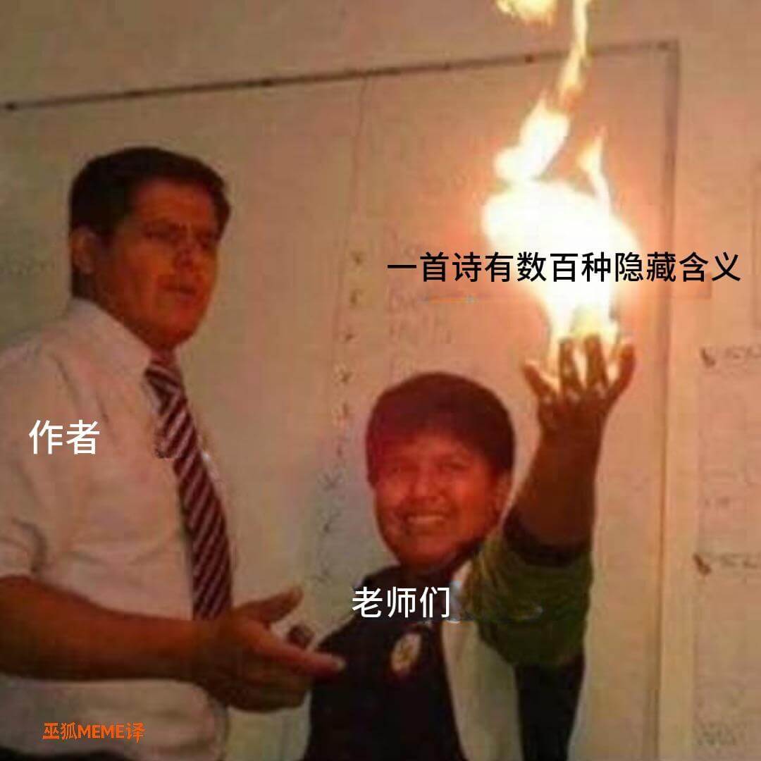 一首诗有数百种隐藏含义作者：老师们巫狐MEME译