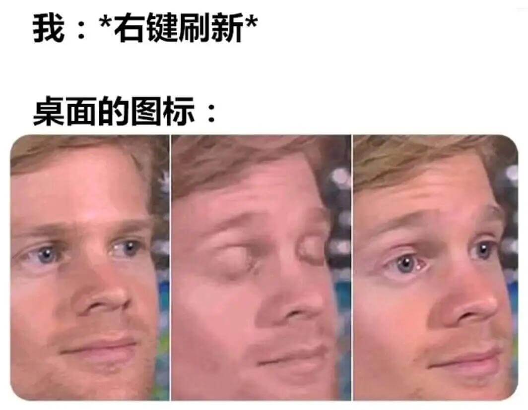 我：*右键刷新*桌面的图标：
