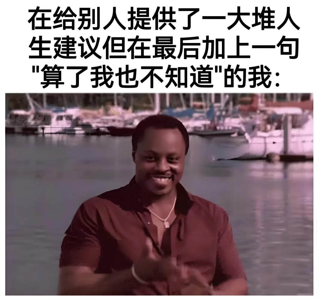 在给别人提供了一大堆人生建议，但在最后加上一句“算了，我也不