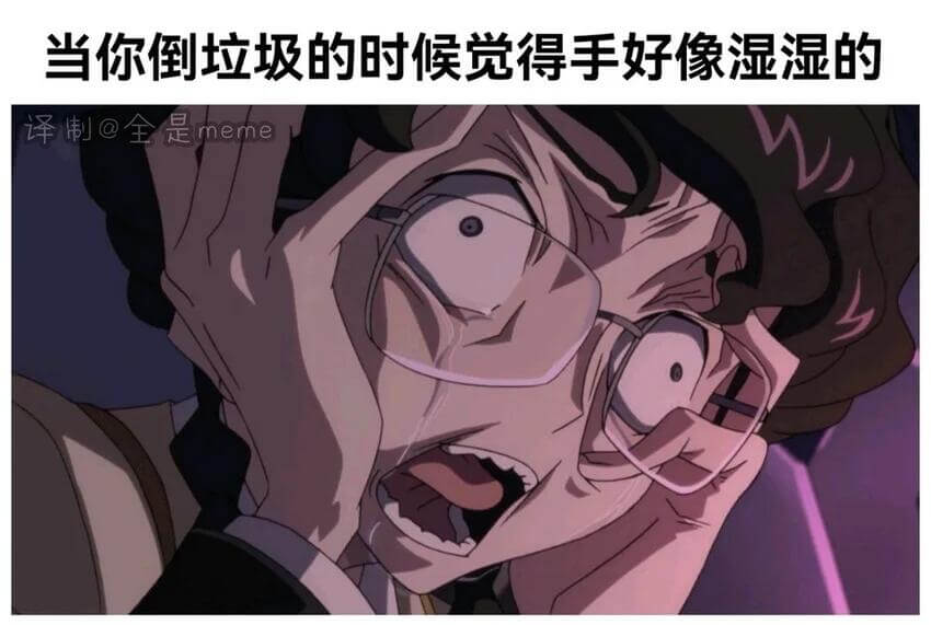 当你倒垃圾的时候觉得手好像湿湿的译@全是meme
