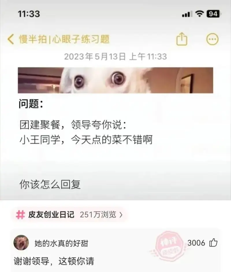 11:33二94慢半拍|心眼子练习题2023年5月13日上午