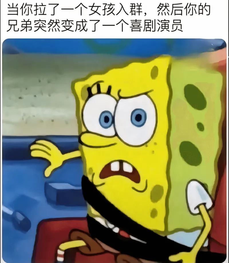 当你拉了一个女孩入群，然后你的兄弟突然变成了一个喜剧演员。