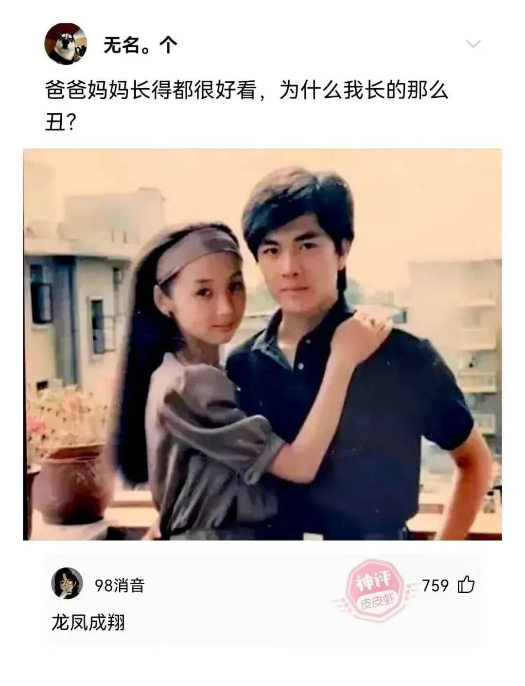 爸爸妈妈长得都很好看，为什么我长的那么丑?98消音龙凤成翔7