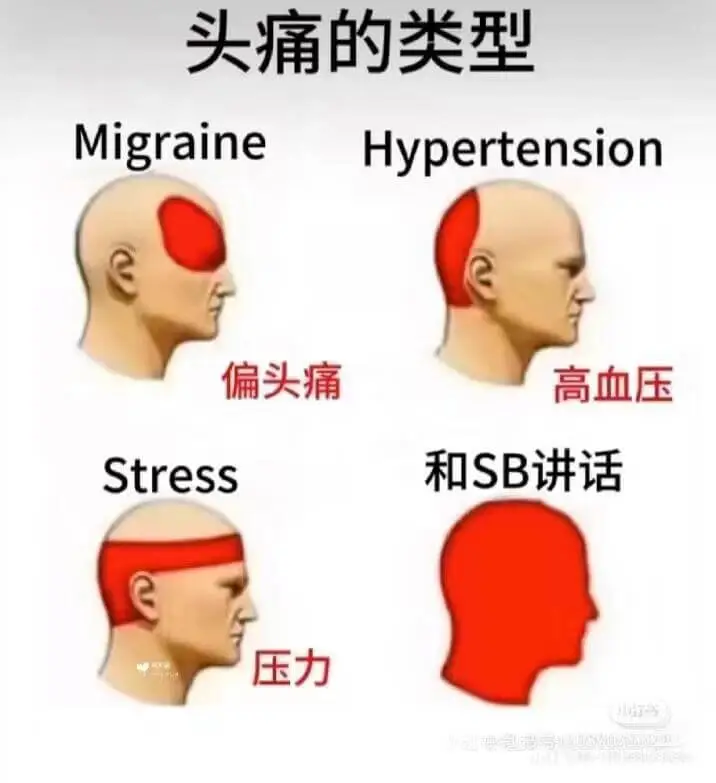 头痛的类型Migraine偏头痛StressHyperten