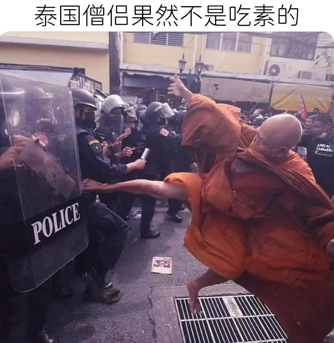 泰国僧侣果然不是吃素的