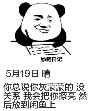 舔狗日记5月19日晴你总说你灰蒙蒙的没关系，我会把你擦亮，然
