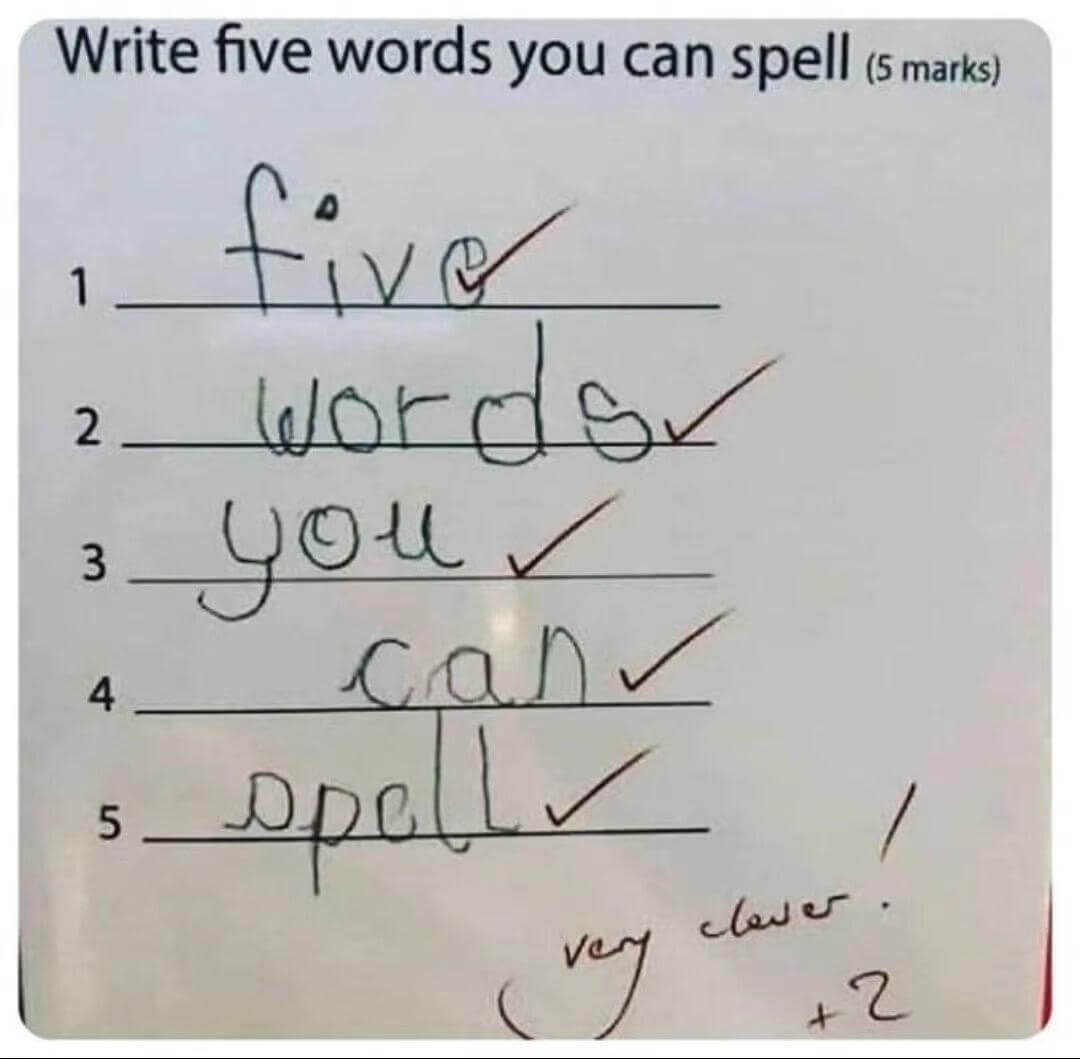 Writefivewordsyoucanspell(5mar