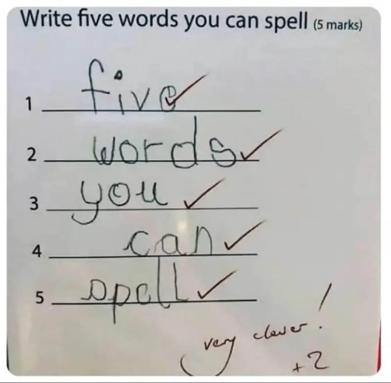 Writefivewordsyoucanspell(5mar