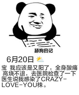 舔狗日记6月20日宝，我应该是又阳了，全身酸痛，高烧不退，去