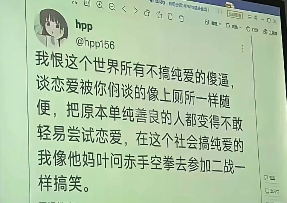 三一口hpp@hpp156我恨这个世界所有不搞纯爱的傻逼，谈