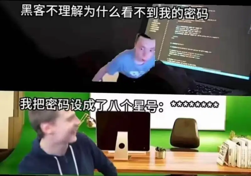 黑客不理解为什么看不到我的密码我把密码设成了八个星号: