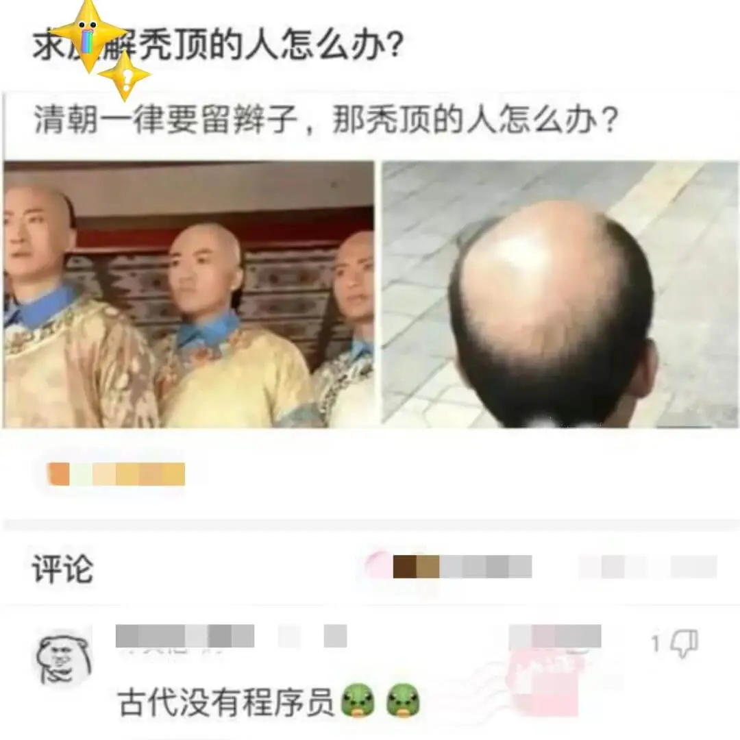 求解秃顶的人怎么办?清朝一律要留辫子,那秃顶的人怎么办?评论