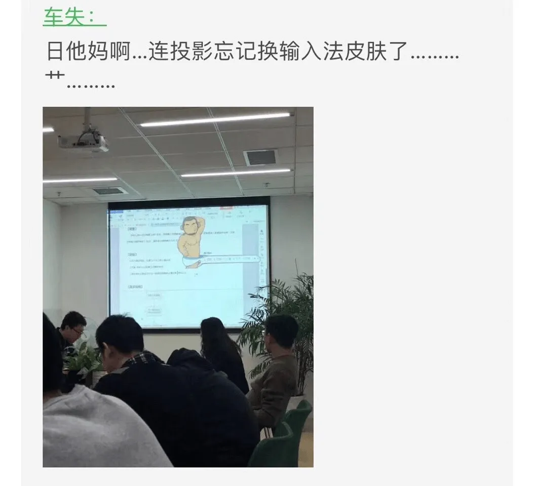 车失：日他妈啊连投影忘记换输入法皮肤了