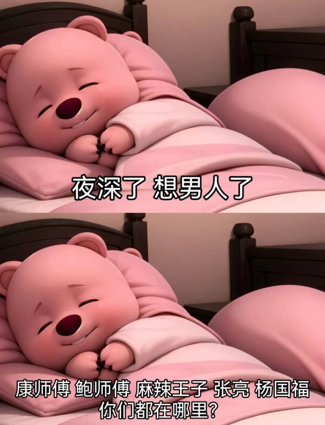 夜深了想男人了康师傅鲍师傅麻辣王子张亮杨国福你们都在哪里?