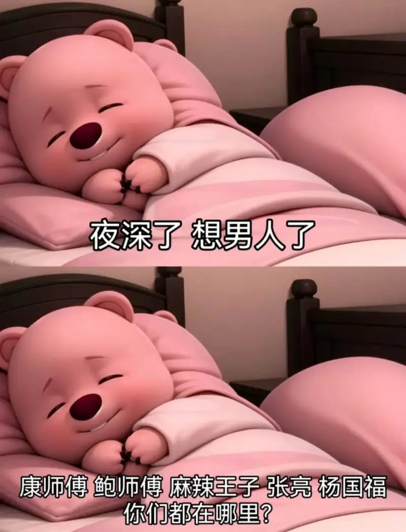夜深了想男人了康师傅鲍师傅麻辣王子张亮杨国福你们都在哪里?