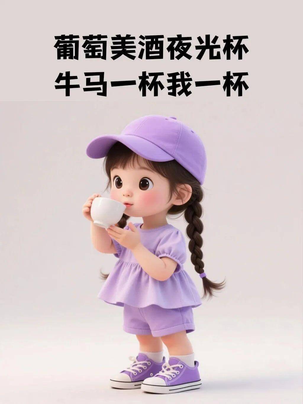 葡萄美酒夜光杯，牛马一杯，我一杯。