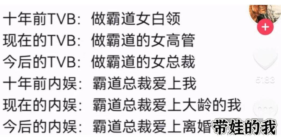 十年前TVB:做霸道女白领现在的TVB:做霸道的女高管今后的