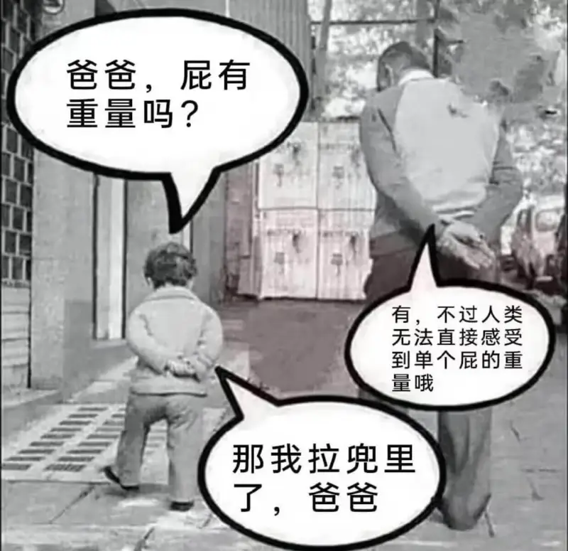 爸爸，屁有重量吗？有，不过人类无法直接感受到单个屁的重量哦。