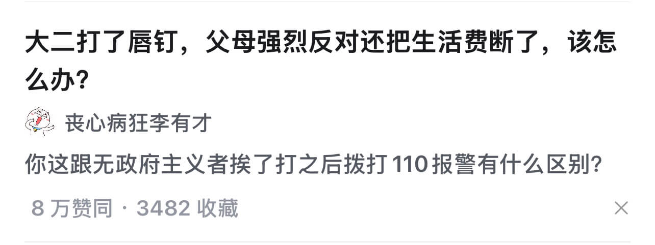 大二打了唇钉，父母强烈反对，还把生活费断了，该怎么办？丧心病