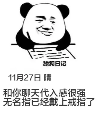 舔狗日记11月27日晴和你聊天代入感很强，无名指已经戴上戒指