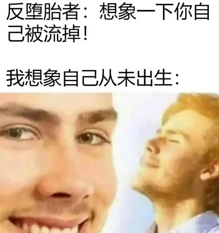 反堕胎者:想象一下你自己被流掉!我想象自己从未出生: