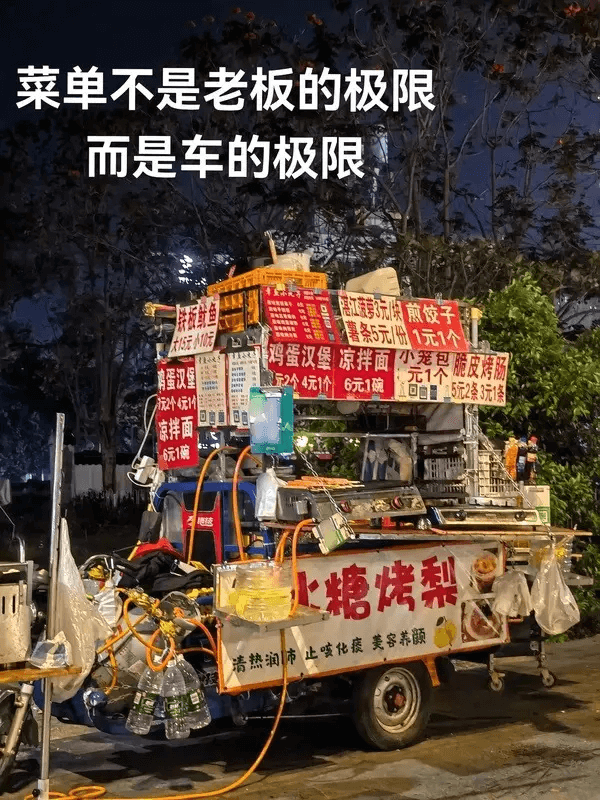 菜单不是老板的极限而是车的极限湛江菠萝3元/块煎饺子薯条5元