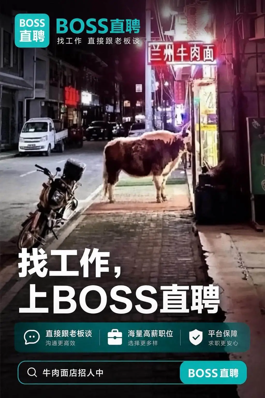 BOSS直聘找工作，直接跟老板谈！兰州牛肉面找工作，上BOS