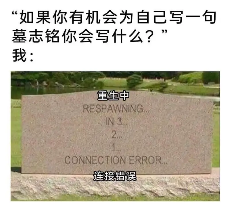如果你有机会为自己写一句墓志铭你会写什么？我：重生中RESP