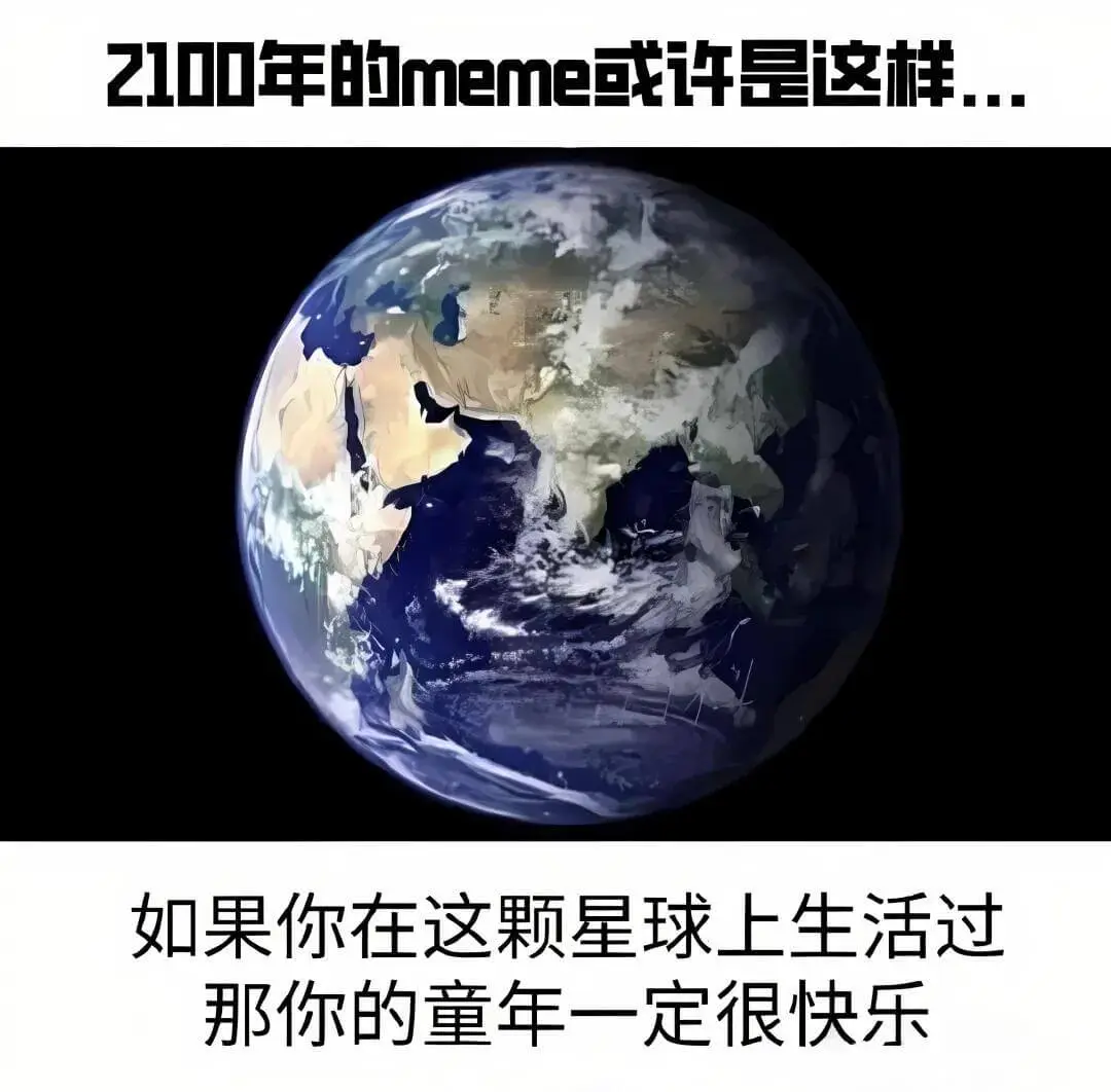 2100年的meme或许是这样。如果你在这颗星球上生活过，那