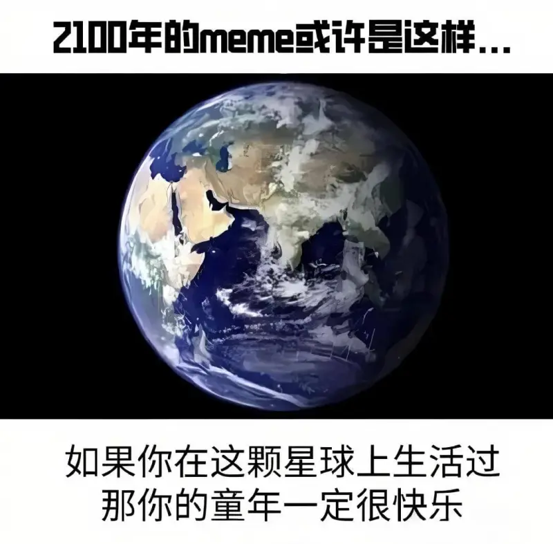 2100年的meme或许是这样。如果你在这颗星球上生活过，那
