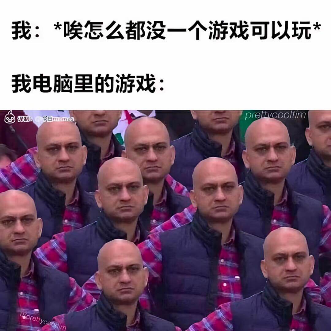 我：*喉怎么都没一个游戏可以玩我电脑里的游戏：pretivc